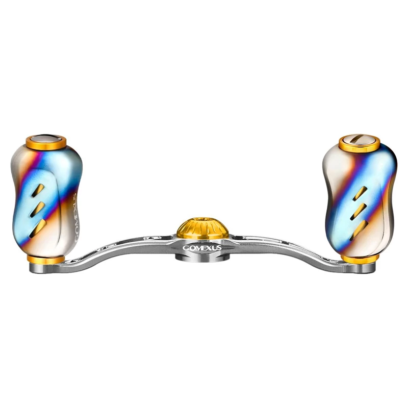 Gomexus 100mm Aluminium Handle With 22mm Titanium Knob 8x5mm - Silver & Gold 1 Gomexus 100mm Aluminium Handle With 22mm Titanium Knob 8x5mm - Silver & Gold