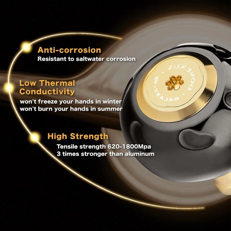 Gomexus 90mm Aluminium Power Handle With 45mm Titanium Knob - Black & Gold 5 Gomexus 90mm Aluminium Power Handle With 45mm Titanium Knob - Black & Gold – Bild 5