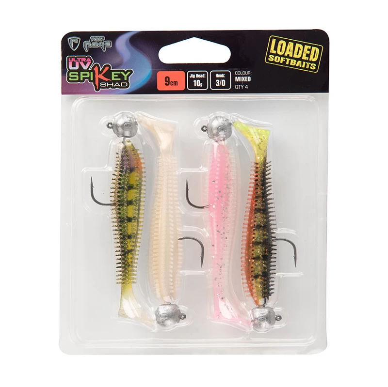 Fox Rage UV Spikey Shad Loaded Mix Packs (4-pack) 1 Fox Rage UV Spikey Shad Loaded Mix Packs (4-pack)